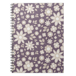 Carnet Fleur botanique aquarelle prune romantique atténué
