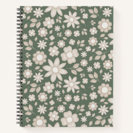 Carnet Fleur botanique aquarelle romantique Deep Sage