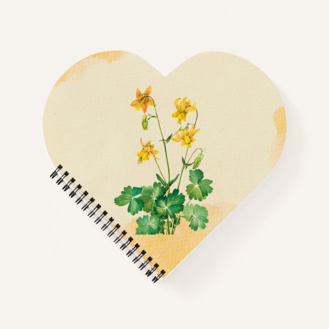 Carnet Fleur Columbine citron (Devant)