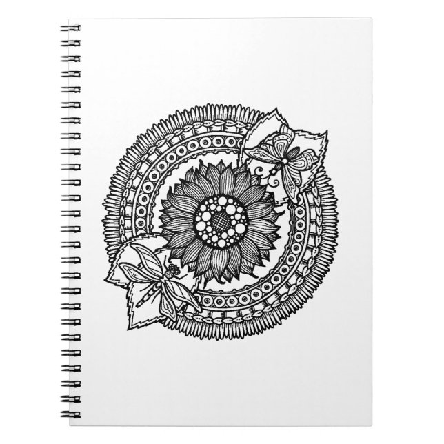 Carnet Fleur dans le mandala (Devant)