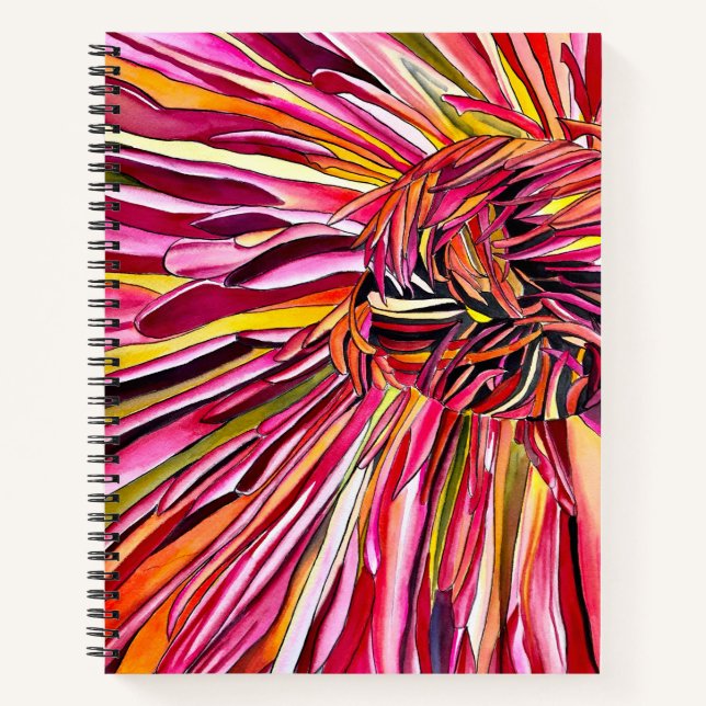 Carnet Fleur d'aquarelle Chrysanthemum (Devant)