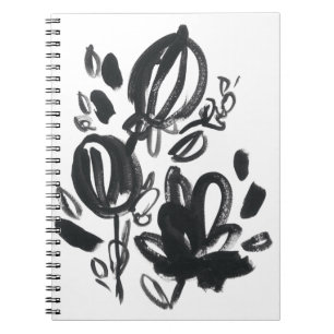 Carnet Fleur de camée - noire et blanche