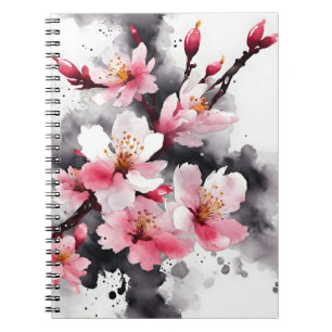 Carnet Fleur de cerisier - Fleurs à l'aquarelle
