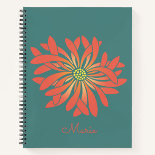 Carnet Fleur de corail non tamisée personnalisée