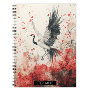 Carnet Fleur de Grue Cramoisi Lavis d'Encre (3)