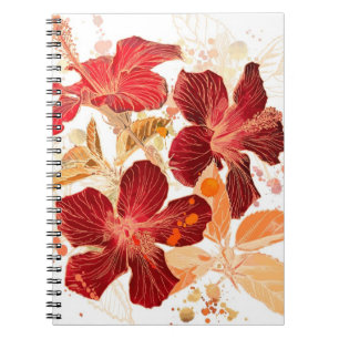 Carnet Fleur de ketmie - peinture 2 d'aquarelle