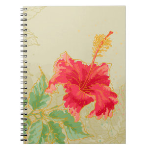 Carnet Fleur de ketmie sur l'arrière - plan modifié la