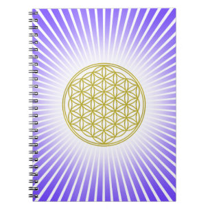 Carnet Fleur de la vie / Blume des Lebens - rayons blancs