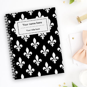 Carnet Fleur de Lis Motif, française, royale, blanche