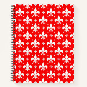 Carnet Fleur de lis rouge Motif