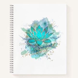 Carnet Fleur de lotus bleu