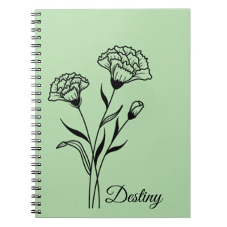 Carnet Fleur de naissance personnalisée