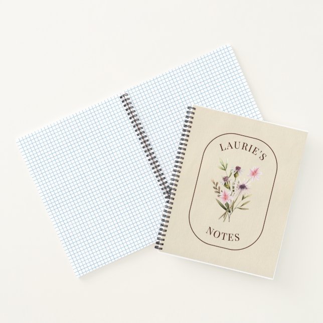 Carnet Fleur de naissance personnalisée (Intérieur)