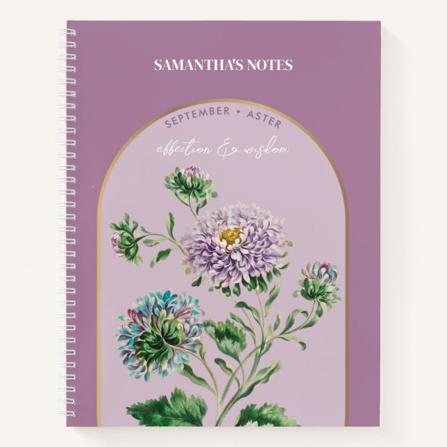 Carnet Fleur de naissance personnalisée Mois septembre As (Devant)