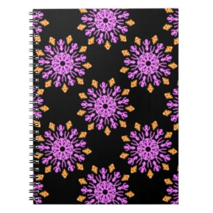 Carnet Fleur de néon rose et orange