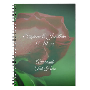 Carnet Fleur de Rosier Rouge Personnalisée pour Mariage