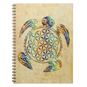 Carnet Fleur de vie / Blume des Lebens - couleur tortue