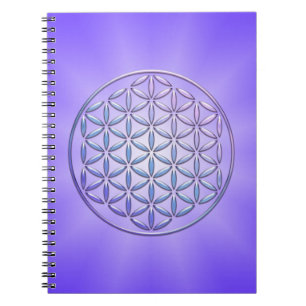 Carnet Fleur de vie / Blume des Lebens - timbre violet