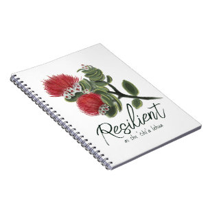 Carnet Fleur d'eau de Lehua rouge hawaïenne Résilience aq
