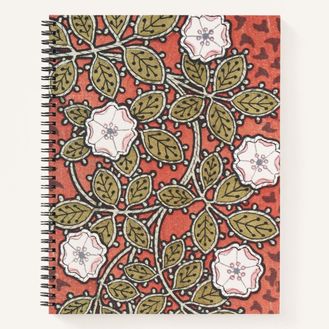 Carnet Fleur d'illustration Rose sauvage Vintage (Devant)