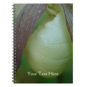 Carnet Fleur d'orchidée blanche Lady Slipper Personnalisé