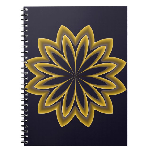 Carnet Fleur dorée abstraite (Devant)