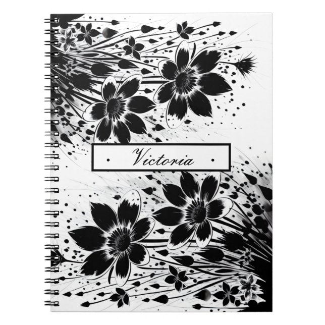 Carnet Fleur éclatée d'encre (Devant)