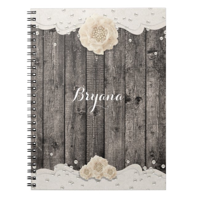 Carnet Fleur et perles blanches romantiques Mariage en bo (Devant)
