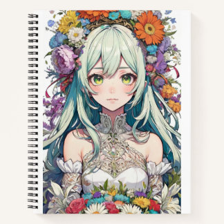 Carnet Fleur fille d'Anime