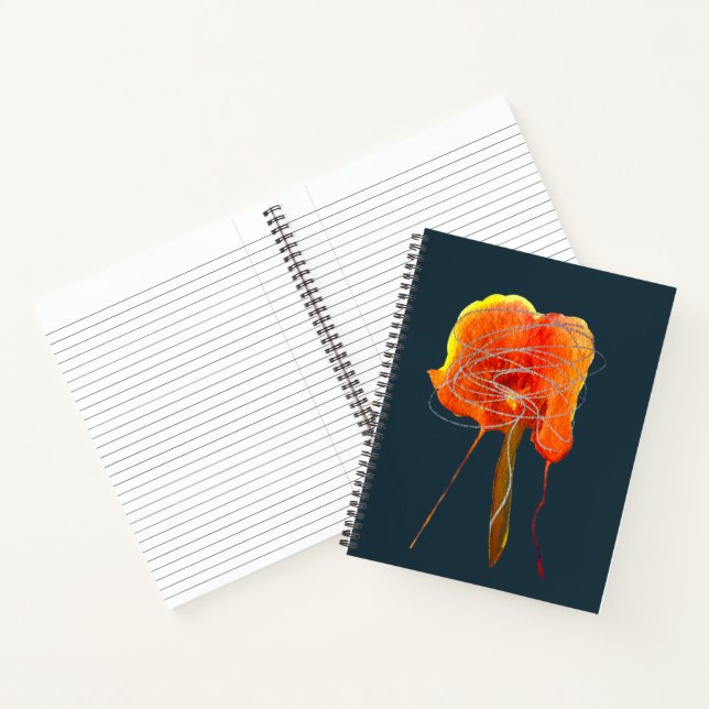 Carnet Fleur florale gribouillante Abstraite art moderne (Intérieur)