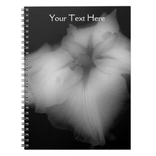Carnet Fleur Iris Japonais Noir Et Blanc