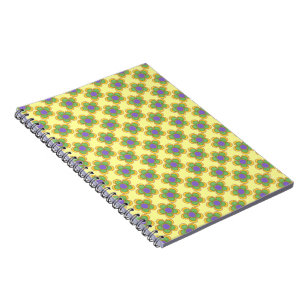 Carnet Fleur lunaire (vert/jaune)