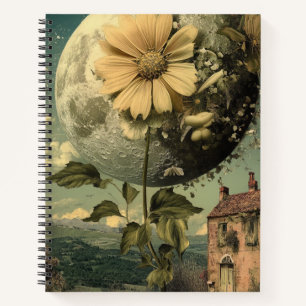 Carnet Fleur Lune et charme Vintage