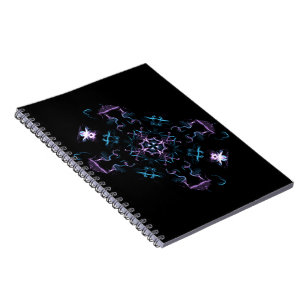 Carnet Fleur Mandala violette et bleue