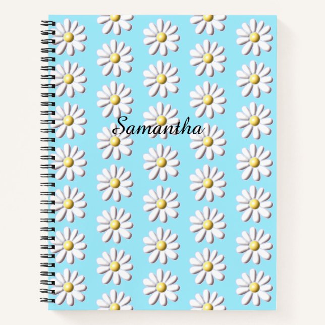 Carnet Fleur marguerite 3D (Devant)