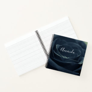 Carnet Fleur noire Rose Vibe gothique foncé