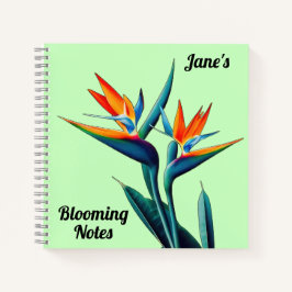 Carnet Fleur Oiseau du Paradis Personnalisé