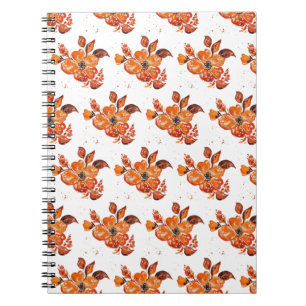 Carnet Fleur orange d'aquarelle