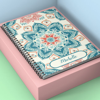 Carnet Fleur orientale et nom classique mandala