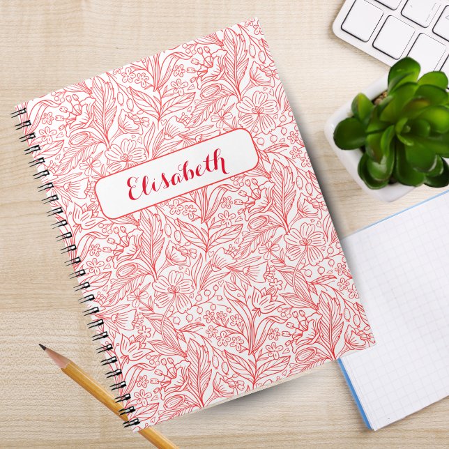 Carnet Fleur où vous êtes planté : Un Rouge Personnalisé (Bloom Where You're Planted: Red Personalized Notebook)