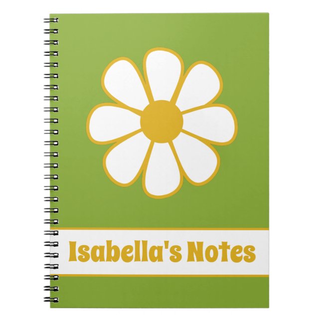 Carnet Fleur Rétro Personnalisée (Devant)
