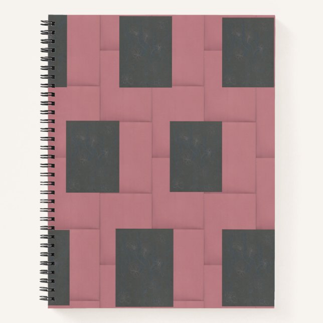 Carnet Fleur rose Checker Abstrait (Devant)