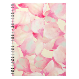 Carnet Fleur rose Nature. Noir Aquarelle Nature. Rouge