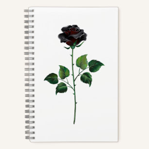 Carnet Fleur rose noire