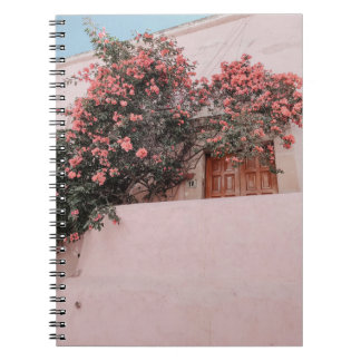 Carnet Fleur rose pétée