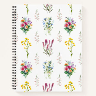 Carnet Fleur sauvage d'aquarelle Motif transparent