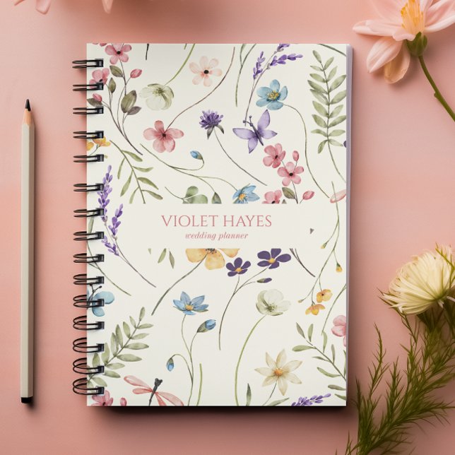 Carnet Fleur Sauvage Élégante Fleur Fleurale Personnalisé (Créateur téléchargé)