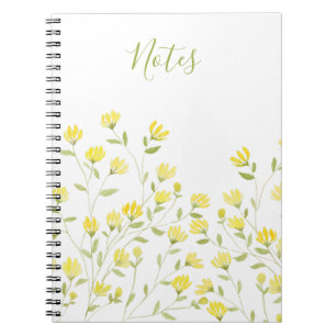 Carnet Fleur sauvage jaune aquarelle