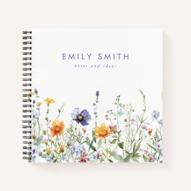 Carnet Fleur sauvage personnalisé (Devant)