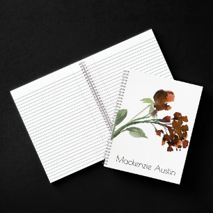 Carnet Fleur sauvage Terracotta Orange Bohemian Custom